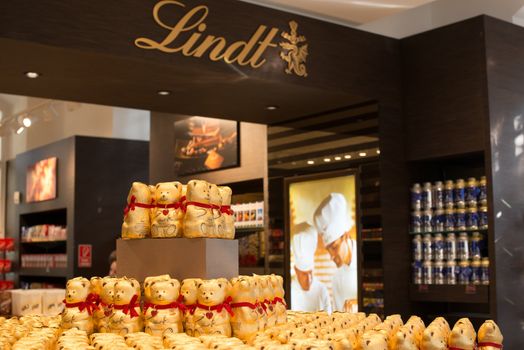 VIENNA - OCTOBER 4: The newly opened Lindt Chocolate Boutique at the famous Schoenbrunn Palace on October 4, 2012 in Vienna, Austria. Lindt is a world leading and traditional Swiss manufacturer of fine chocolate that was founded 1845 and is now present in more than 200 countries worldwide.