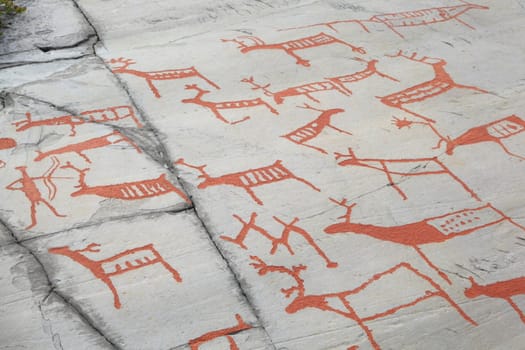 Rock carvings at Alta museum in Alta, Norway. 12 July 2012. Unesco world heritage