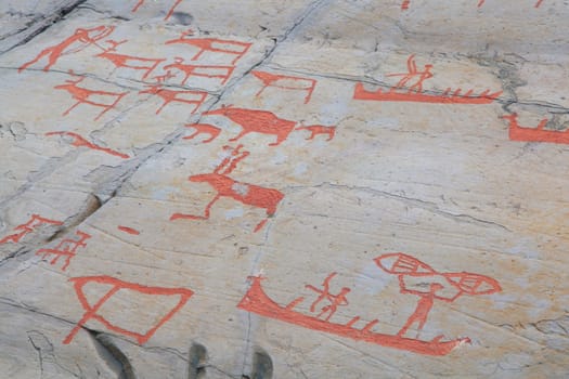 Rock carvings at Alta museum in Alta, Norway. 12 July 2012. Unesco world heritage