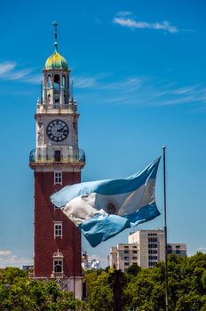 The Torre Monumental and Argentine flag