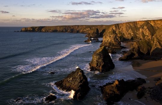 Rugged Cornish coastline in the South of England