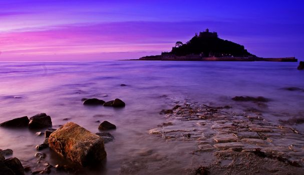 Sunset at St Michaels Mount, South of England