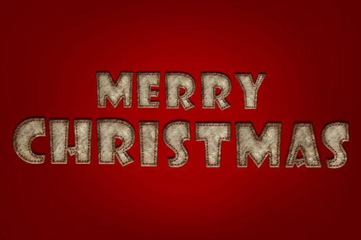 Merry Christmas, Mulberry paper Christmas letter and red background.