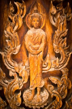 Wood carved Buddha