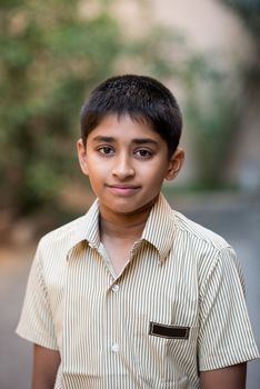 Handsome Indian toddler ready to go to school