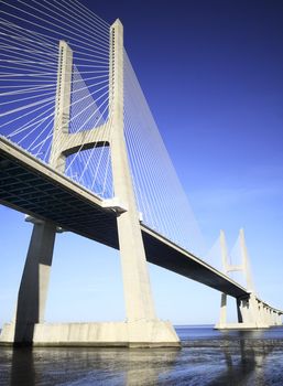 Vasco da Gama bridge is the largest in Europe over the Tagus river