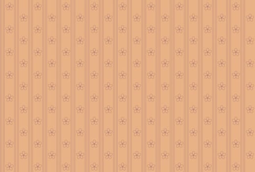 Seamless pattern with flowers on the coffee background