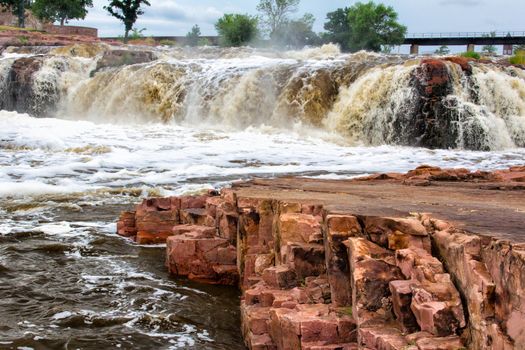 Raging Water of the Big Sioux River at Falls Park