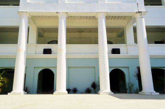 Concrete school stage in school grounds