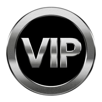 VIP icon silver, isolated on white background.