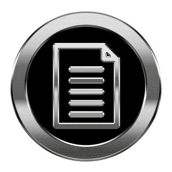 Document icon silver, isolated on white background