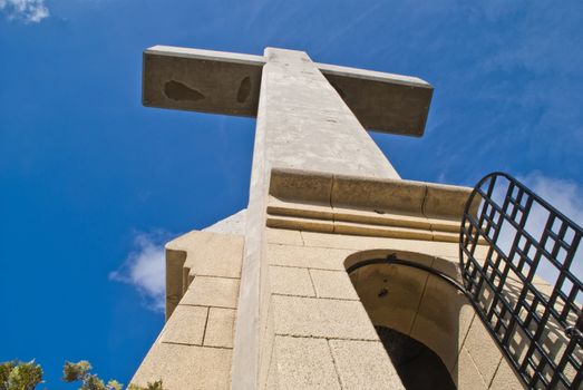 Filerimos is a hill of 267 meters high 15 kms away from the city of Rhodes and the image of the cross is shot when we vacationed in Rhodes, autumn 2012.