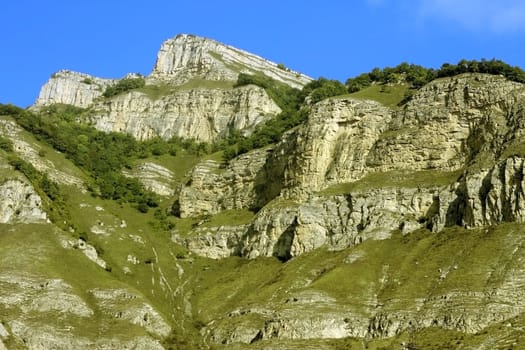 Caucasus mountains summertime. The Adyl-Su canyon travel