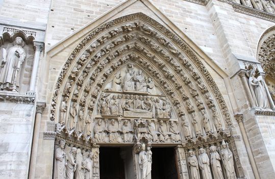 Entrance to the Notre Dame de Paris. France