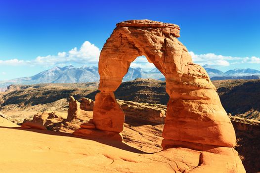 Sunset at famous Delicate Arch, Utah, USA