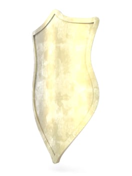 3D rendered Illustration. A fantasy metal shield.