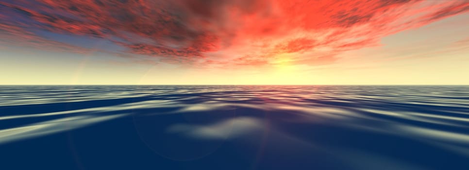 Digitally created ocean scenery.
