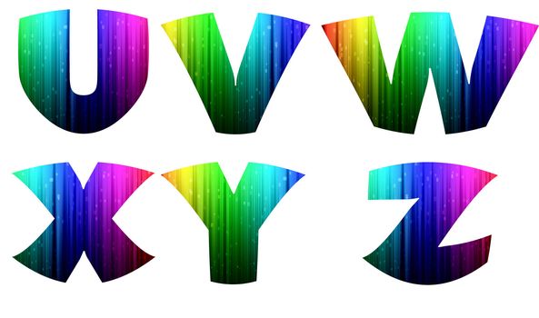U-Z colorful computer alphabet