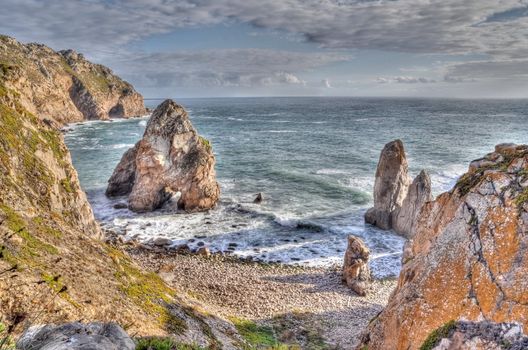 Rock cliffs by the sea (Cabo da Roca, Portugal)