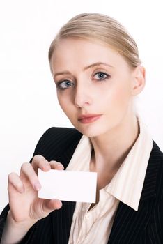 Image of female professional white business card