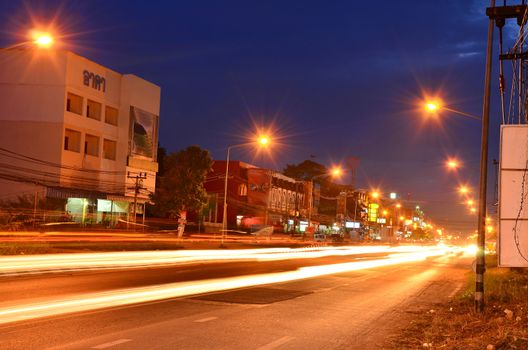 City at night. Lamphun Industrial Estate.