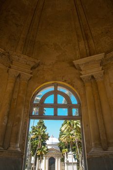 Beautiful old entrance to cemetery in Montevideo, Uruguay