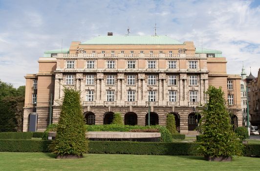 Palace Karolinum medivel education complex, old European international university of Protector Emperor Charles IV in Prague Czech Republic