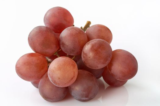 Red Grapes heap on white background