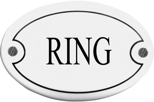 Old-fashioned door name plate  with text ring