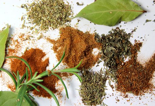 Big mix of spices and herbs 