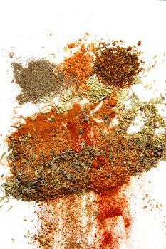 Big mix of spices and herbs 