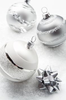 wintry silver Christmas decorations