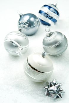 wintry silver Christmas decorations