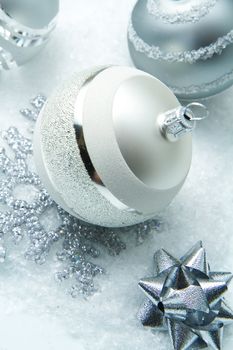 wintry silver Christmas decorations