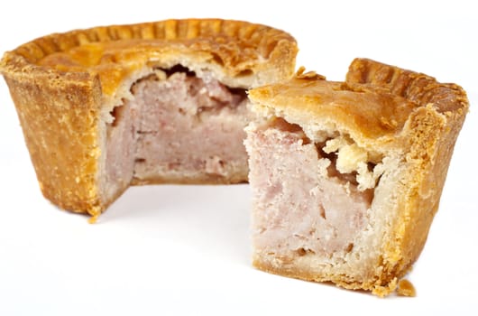 A Pork Pie over a white background.