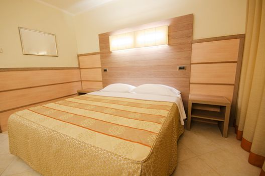 Double bed in the modern room