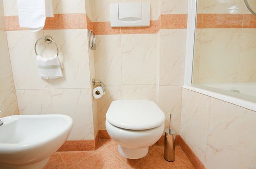 Toilet in the modern bathroom 