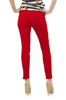 Model with trousers isolated on white