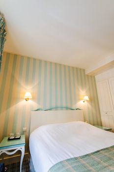 Hotel room with double bed