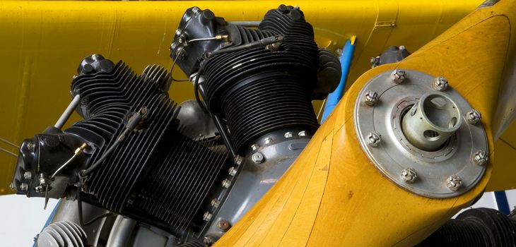 The engine in a Boeing Stearman PT-17