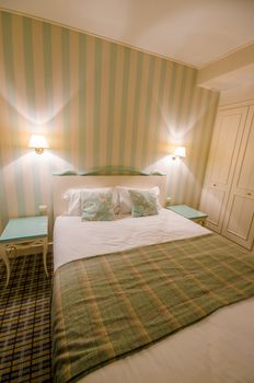 Hotel room with double bed