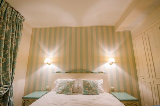 Hotel room with double bed