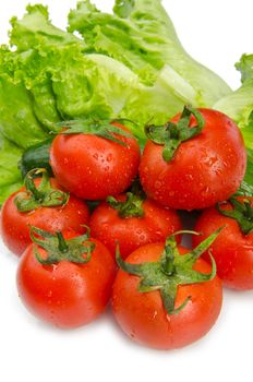 Cucumbers and tomatoes ready for salad