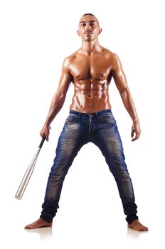 Muscular man with baseball bat