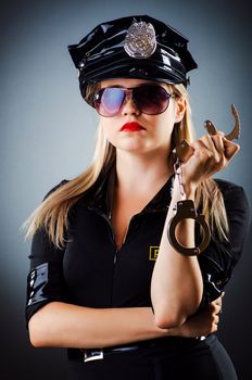 Attractive police office in dark room