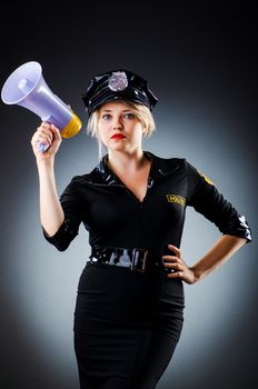 Attractive police office in dark room