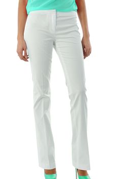 Model with trousers isolated on white