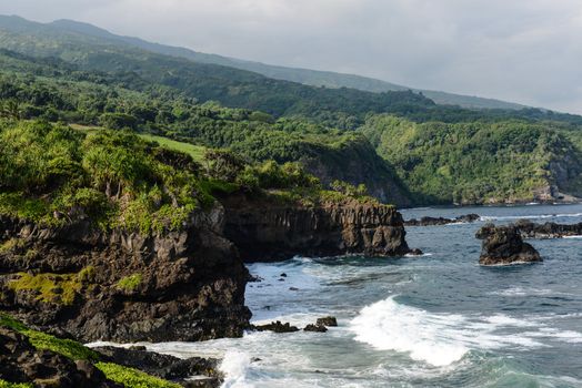 Cliffs along the Road to Hana in Maui, Hawaii