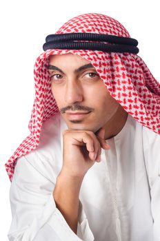 Young arab isolated on the white