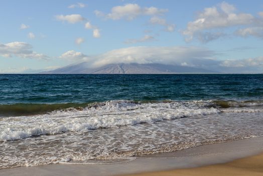 Komohana Volcano viewed from Wailea Makena Hawaii